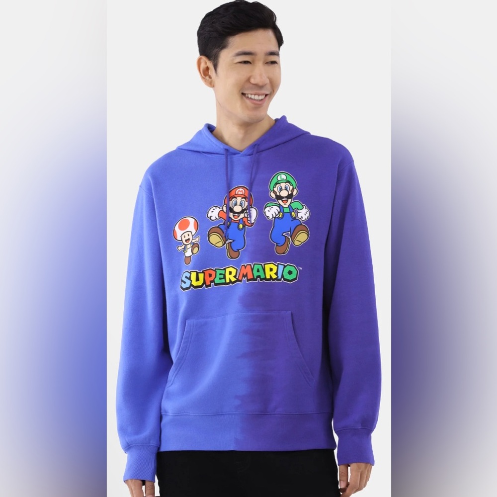 Super Mario Pullover Hoodie, Men’s Sizes Medium & Large Available